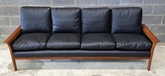 Hans Olsen for Vatne Mobler MCM Model 500 Teak and Leather Sofa