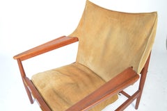 Hans Olsen for Viska Mobler 'Kinna' Suede Easy Chair