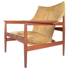 Hans Olsen for Viska Mobler 'Kinna' Suede Easy Chair