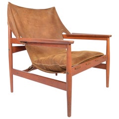 Hans Olsen for Viska Mobler 'Kinna' Suede Easy Chair