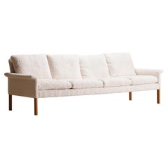Hans Olsen Four-Seat Sofa for CS-Mobler. 1960. New Bouclé Fabric upholstery.
