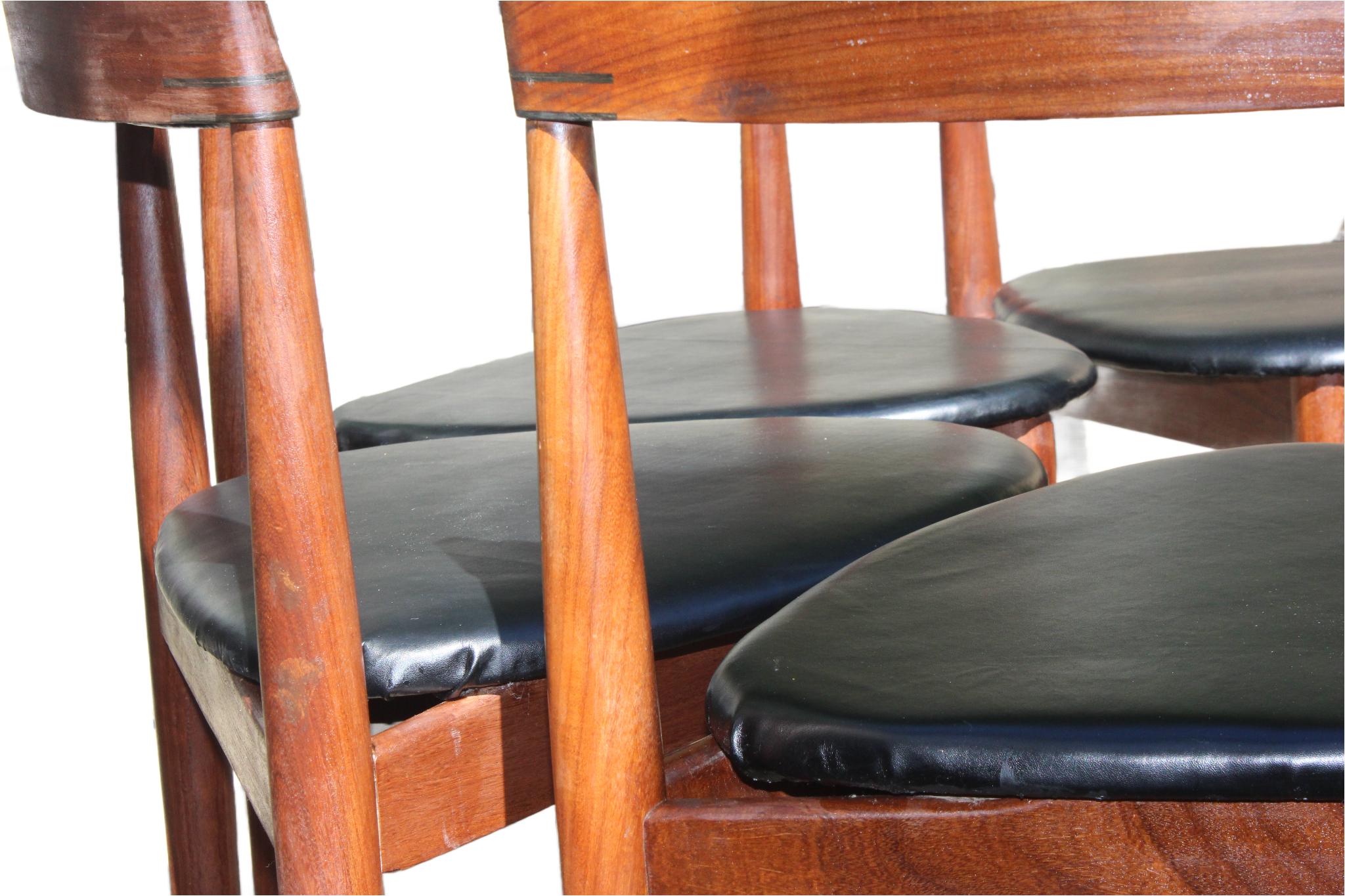 Materiale sintetico Sedie da pranzo in teak danese Hans Olsen Frem Røjle in vendita