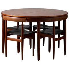 Hans Olsen, Frem Røjle Editor, Table and Four Chairs, Denmark, 1950