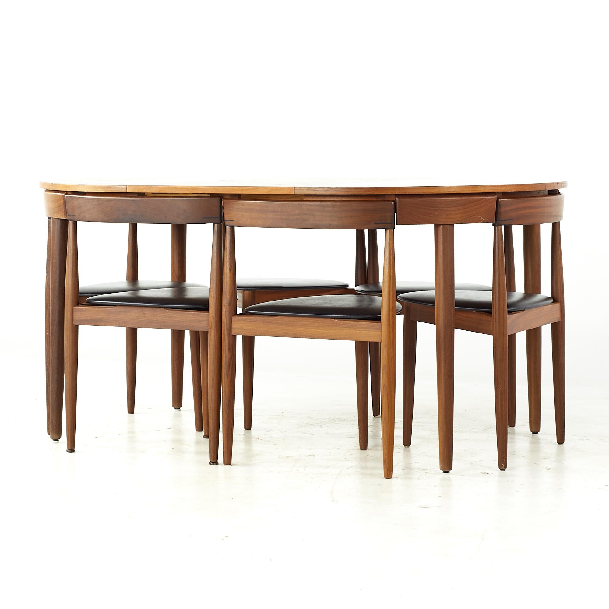 Hans Olsen Frem Rojle MCM Expanding Teak Dining Table with Nesting