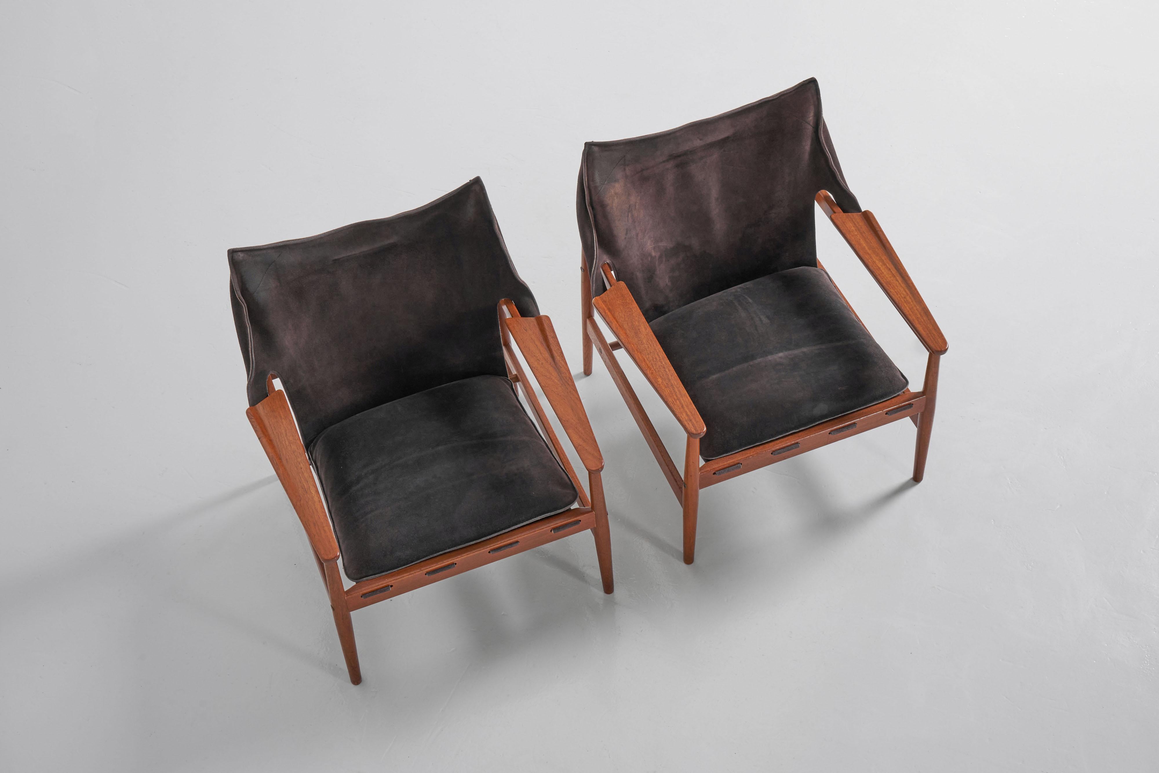 Hans Olsen Kinna lounge chairs Viska Sweden 1960 For Sale 3