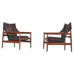 Retro Hans Olsen Kinna lounge chairs Viska Sweden 1960