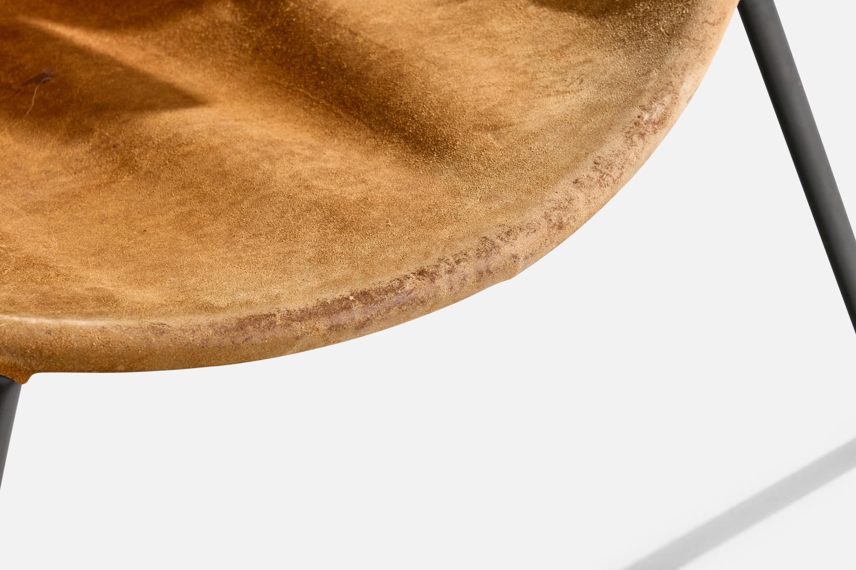 Hans Olsen, Lounge Chair, Teak, Steel, Suede, Denmark, 1960s For Sale 6