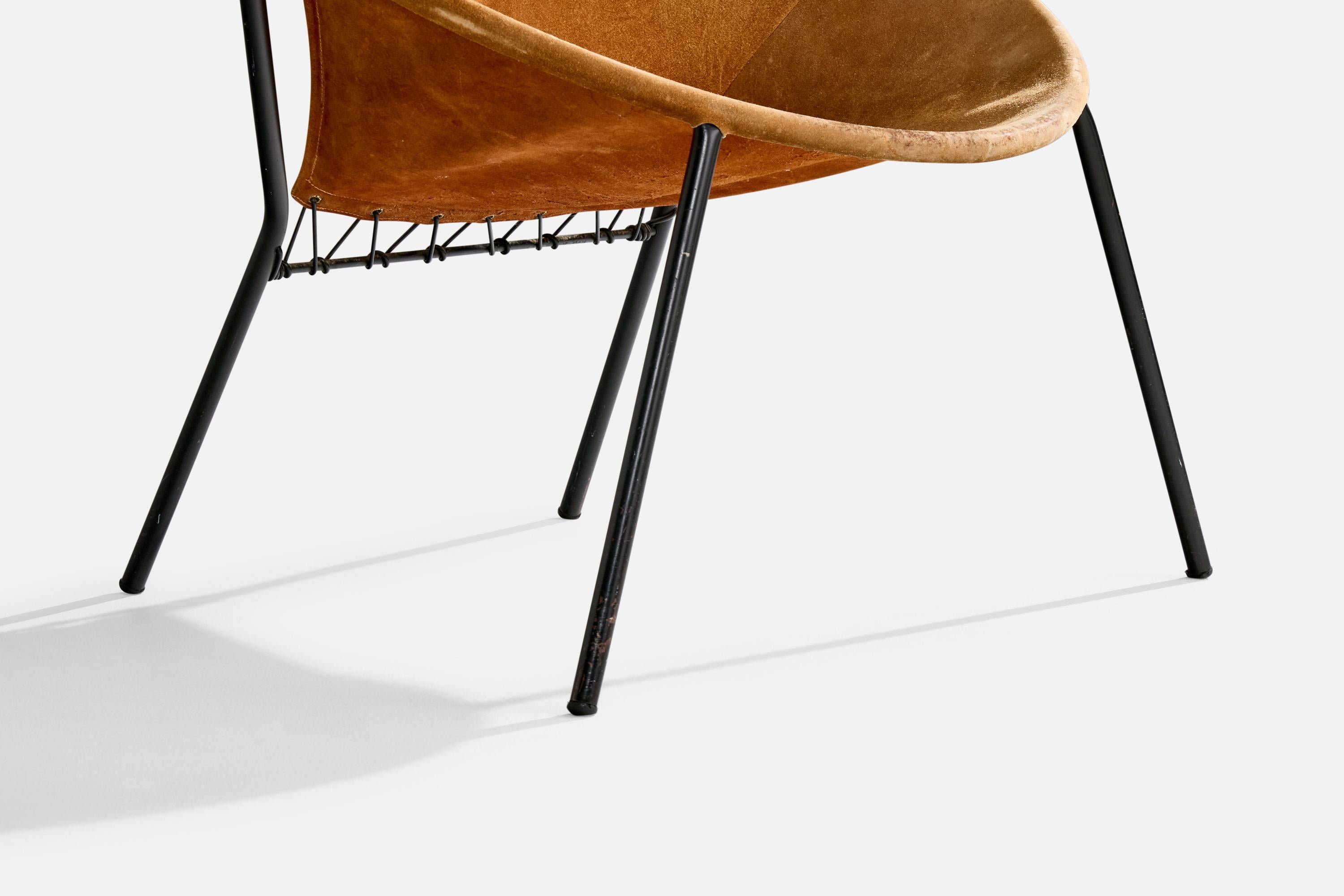 Hans Olsen, Lounge Chair, Teak, Steel, Suede, Denmark, 1960s For Sale 7