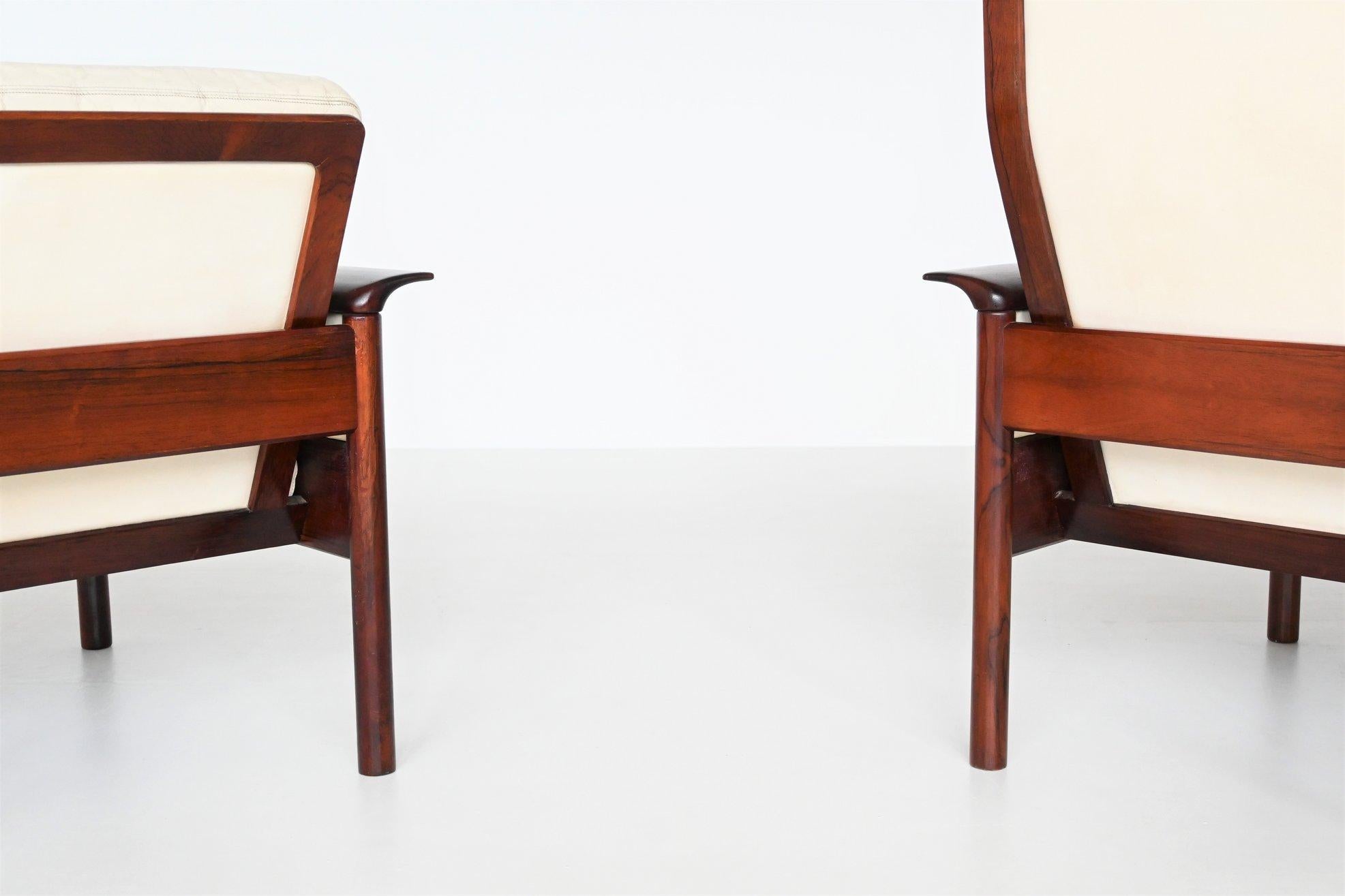 Hans Olsen Lounge Chairs and Ottoman Vatne Mobler Denmark, 1960 3