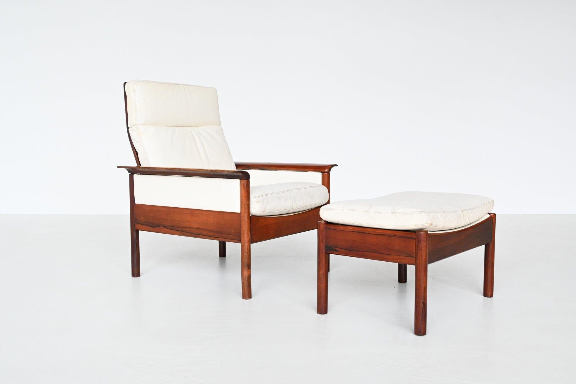 Hans Olsen Lounge Chairs and Ottoman Vatne Mobler Denmark, 1960 4