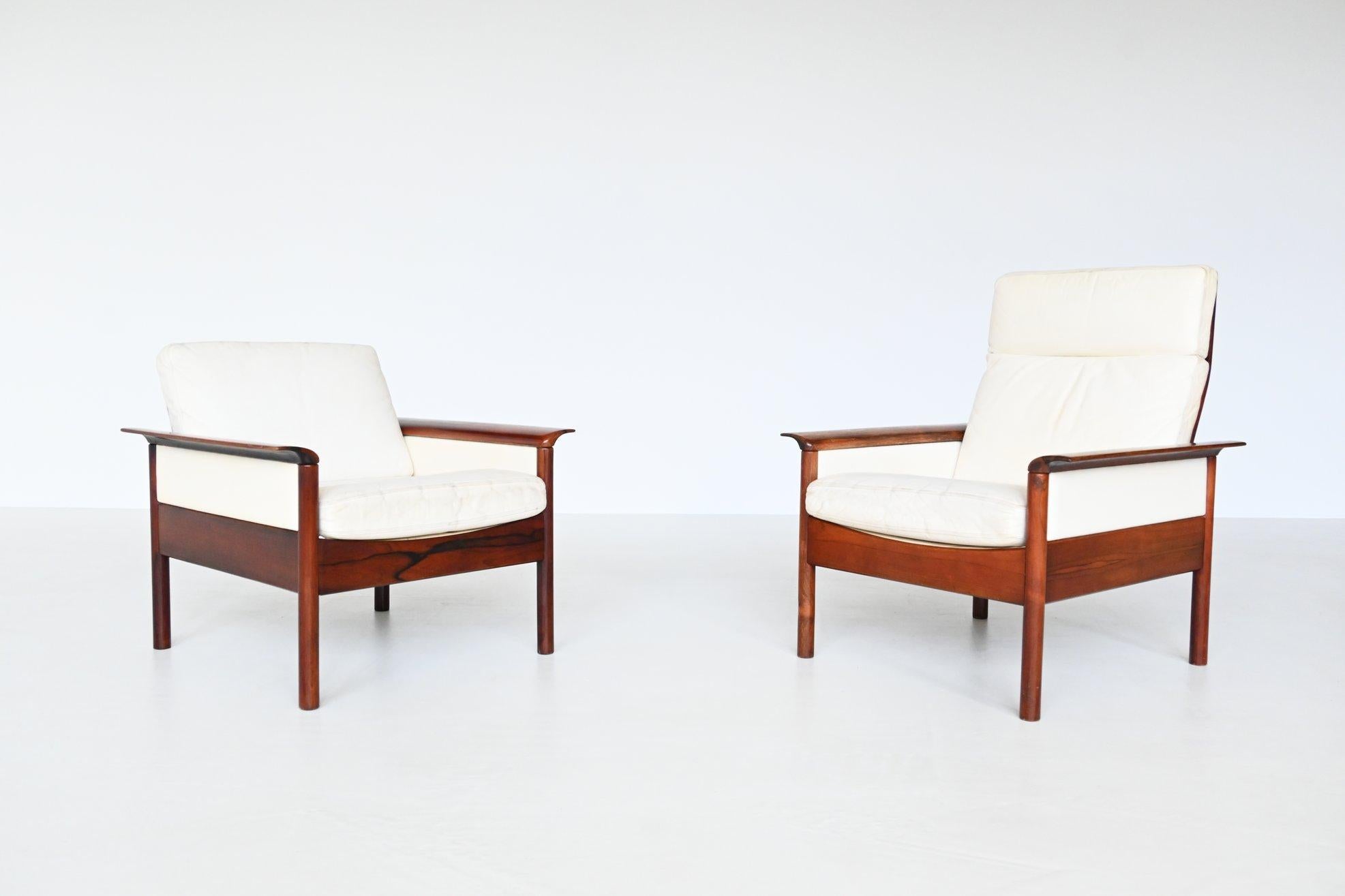 Mid-20th Century Hans Olsen Lounge Chairs and Ottoman Vatne Mobler Denmark, 1960