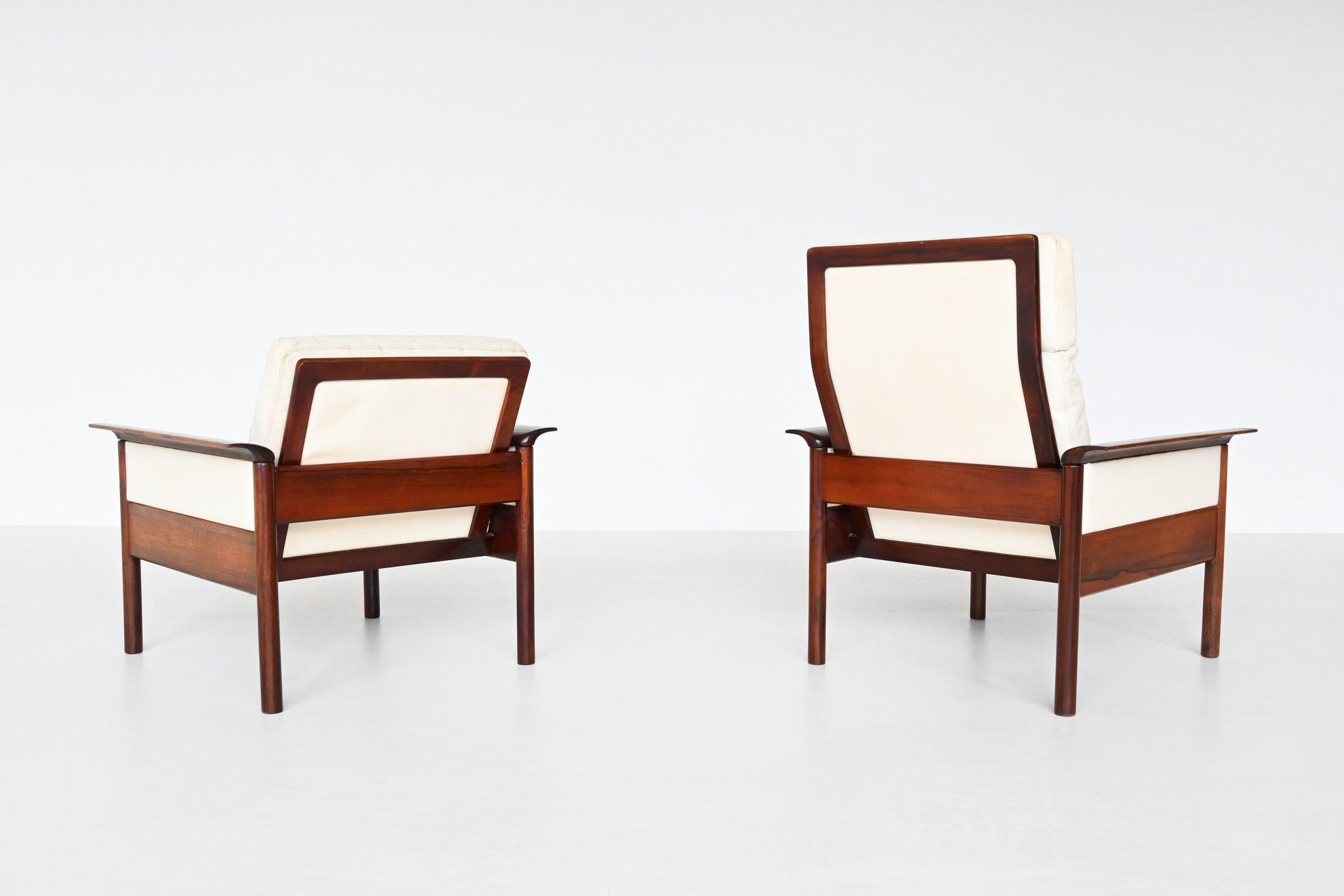 Hans Olsen Lounge Chairs and Ottoman Vatne Mobler Denmark, 1960 1