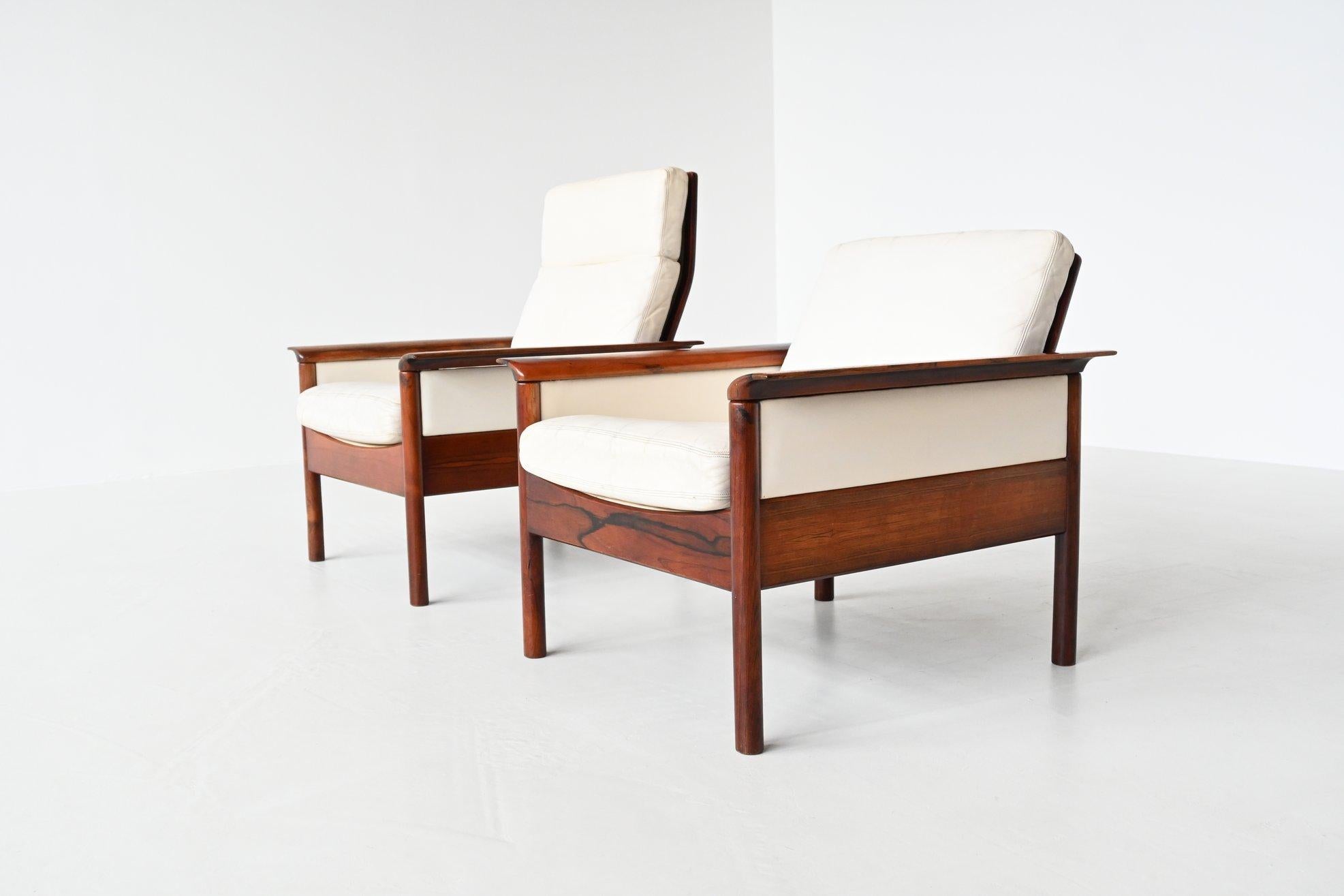 Hans Olsen Lounge Chairs and Ottoman Vatne Mobler Denmark, 1960 2