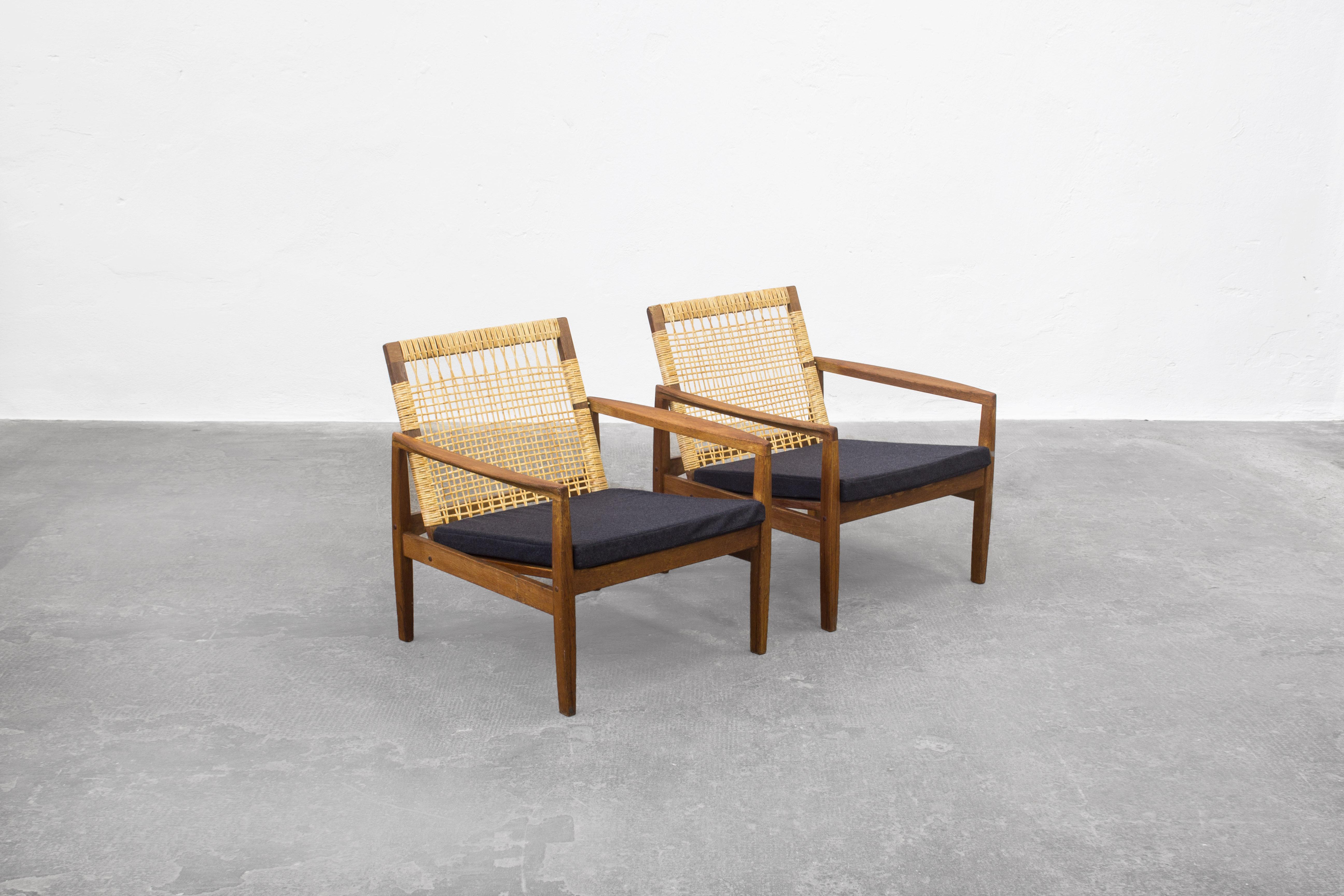 Teak Hans Olsen Lounge Chairs by Juul Kristensen in Denmark 1960, Model 519