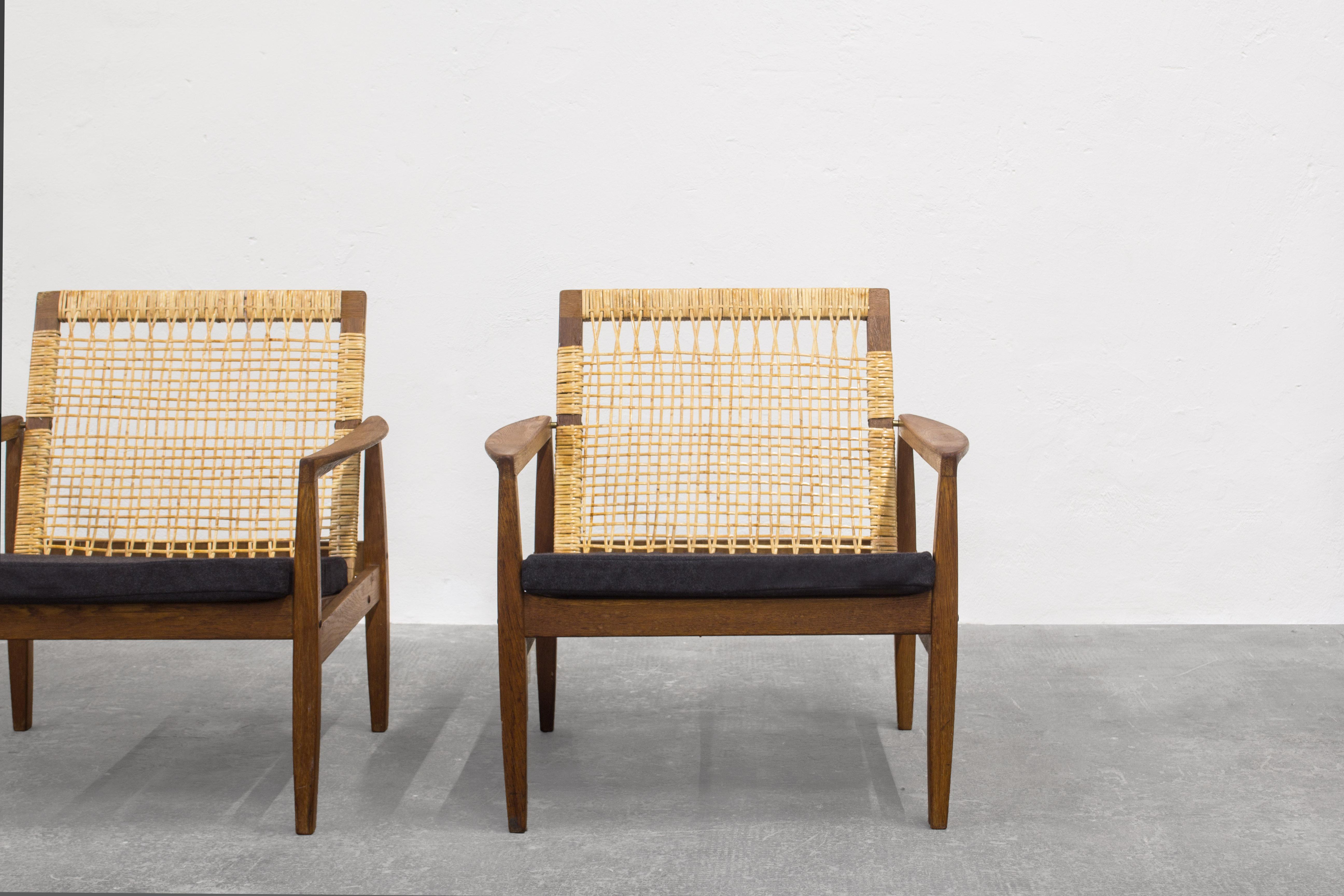 Hans Olsen Lounge Chairs by Juul Kristensen in Denmark 1960, Model 519 1