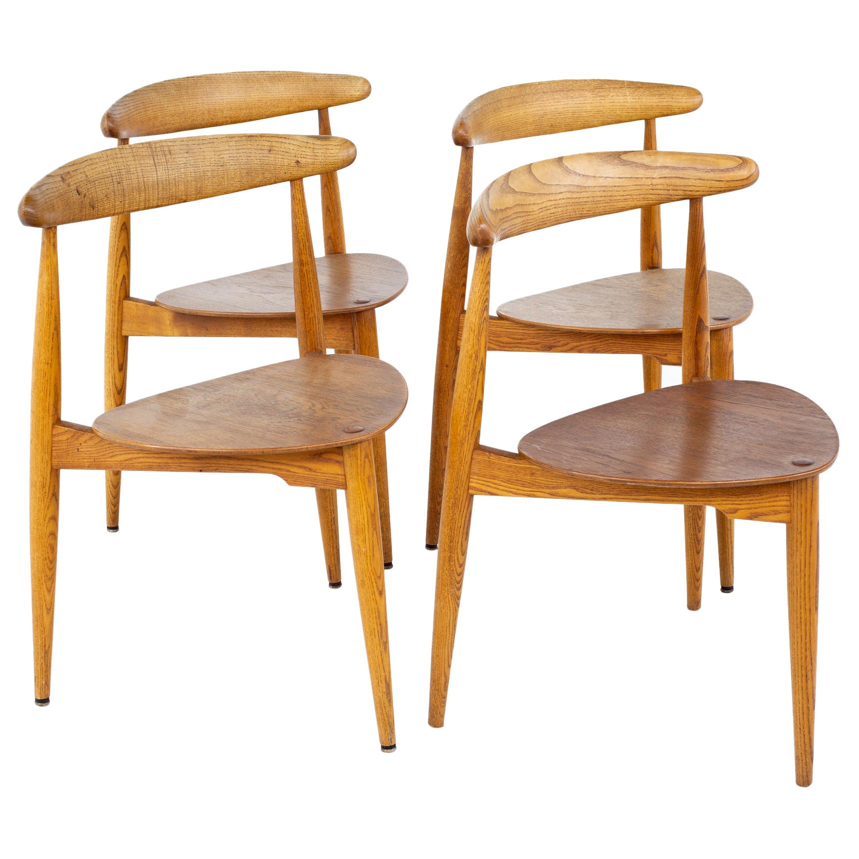 Hans Olsen Mid Century Teak Dining Chairs, Set of 4