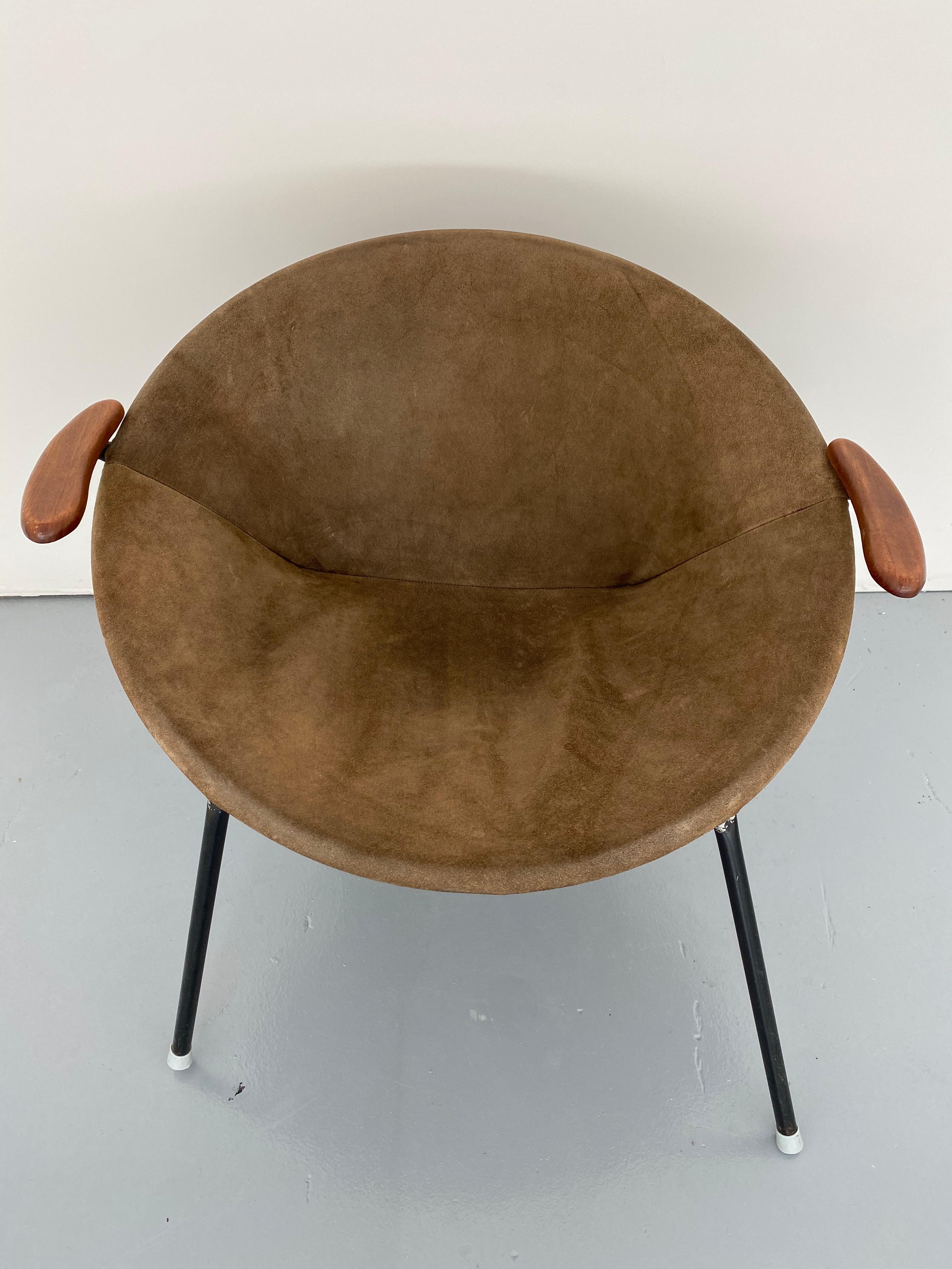 Mid-Century Modern Hans Olsen Midcentury Danish Leather Balloon Chair