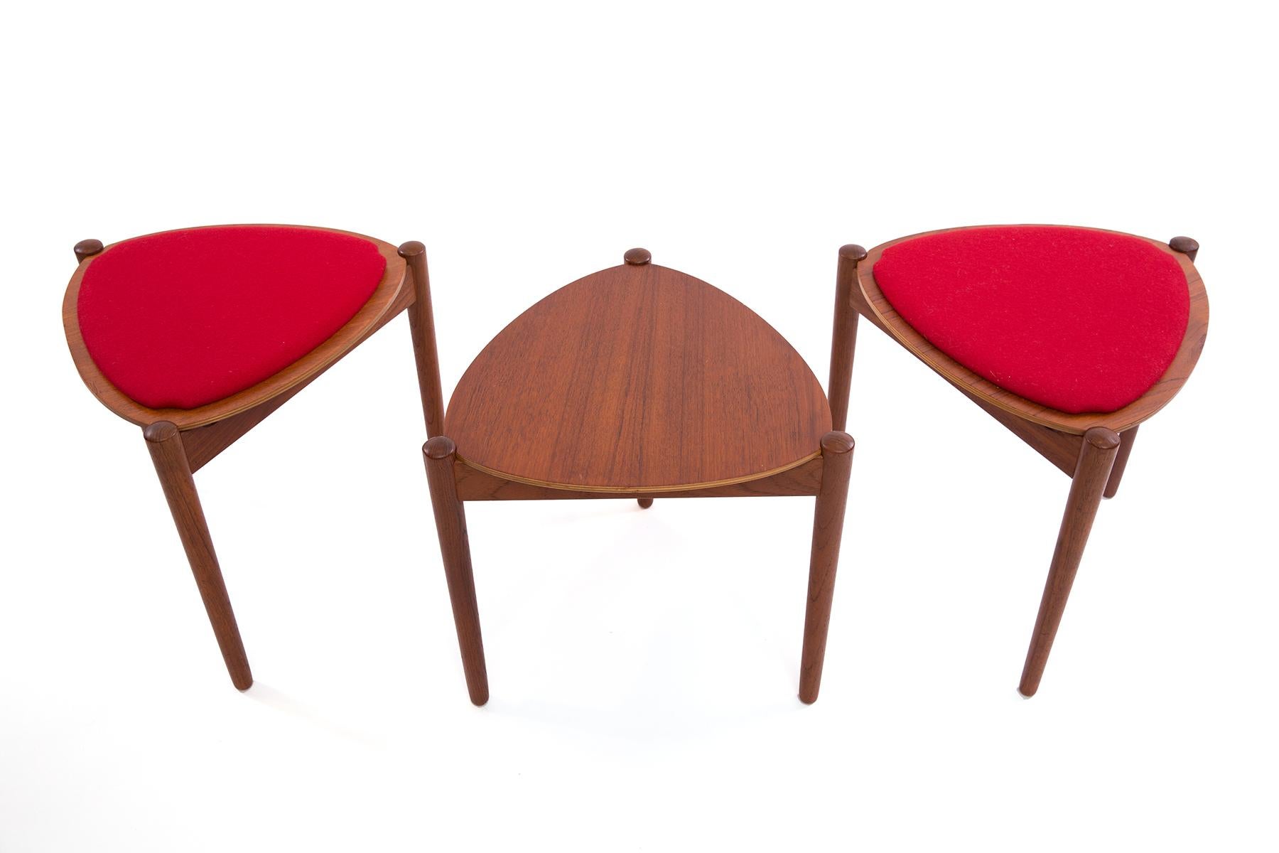 Mid-Century Modern Hans Olsen Reversible-Top Side Tables for Bramin