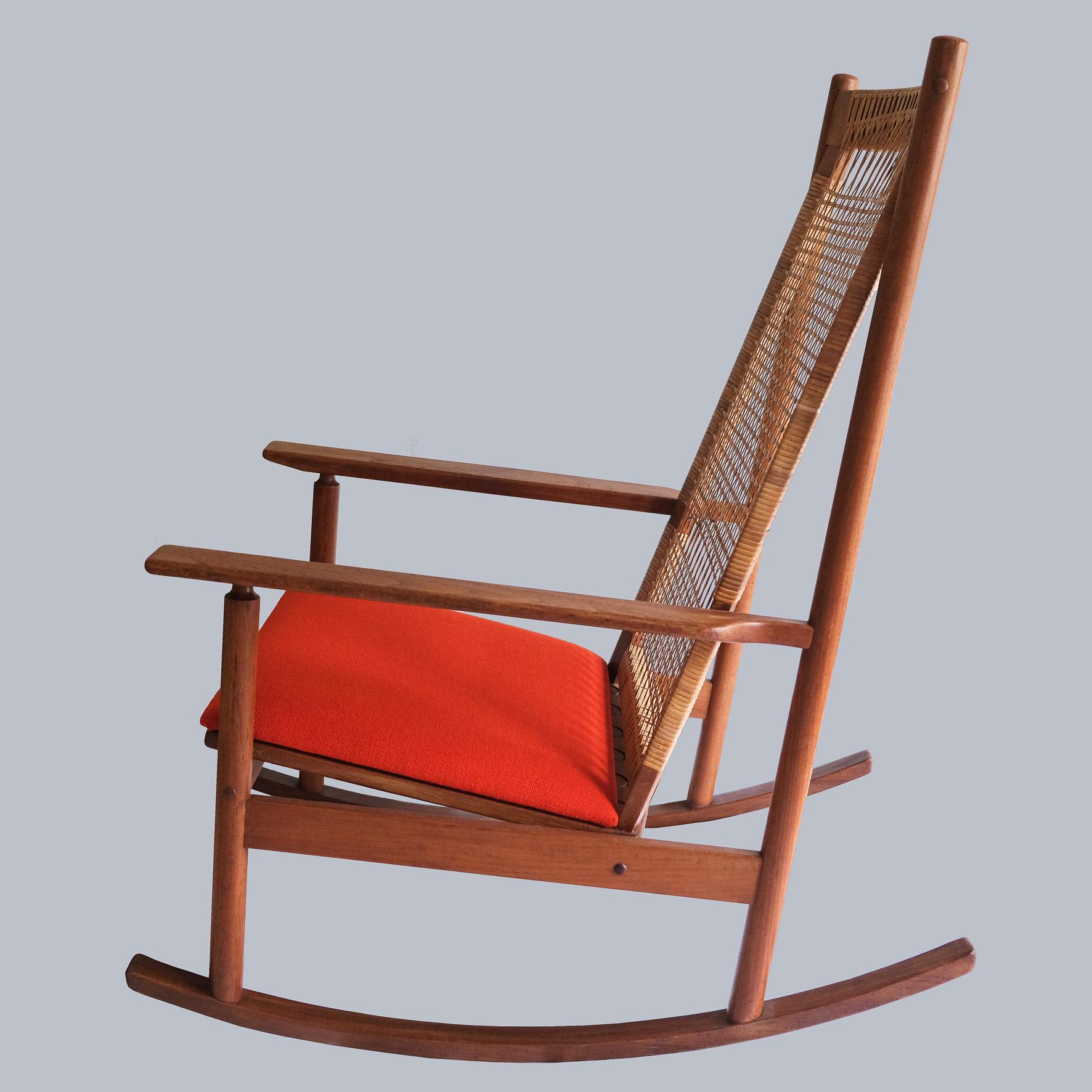 Carved Hans Olsen, Rocking Chair, Juul Kristensen, 1960s