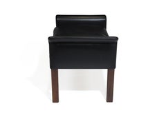 Hans Olsen Rosewood and Black Leather Ottomans, A Pair