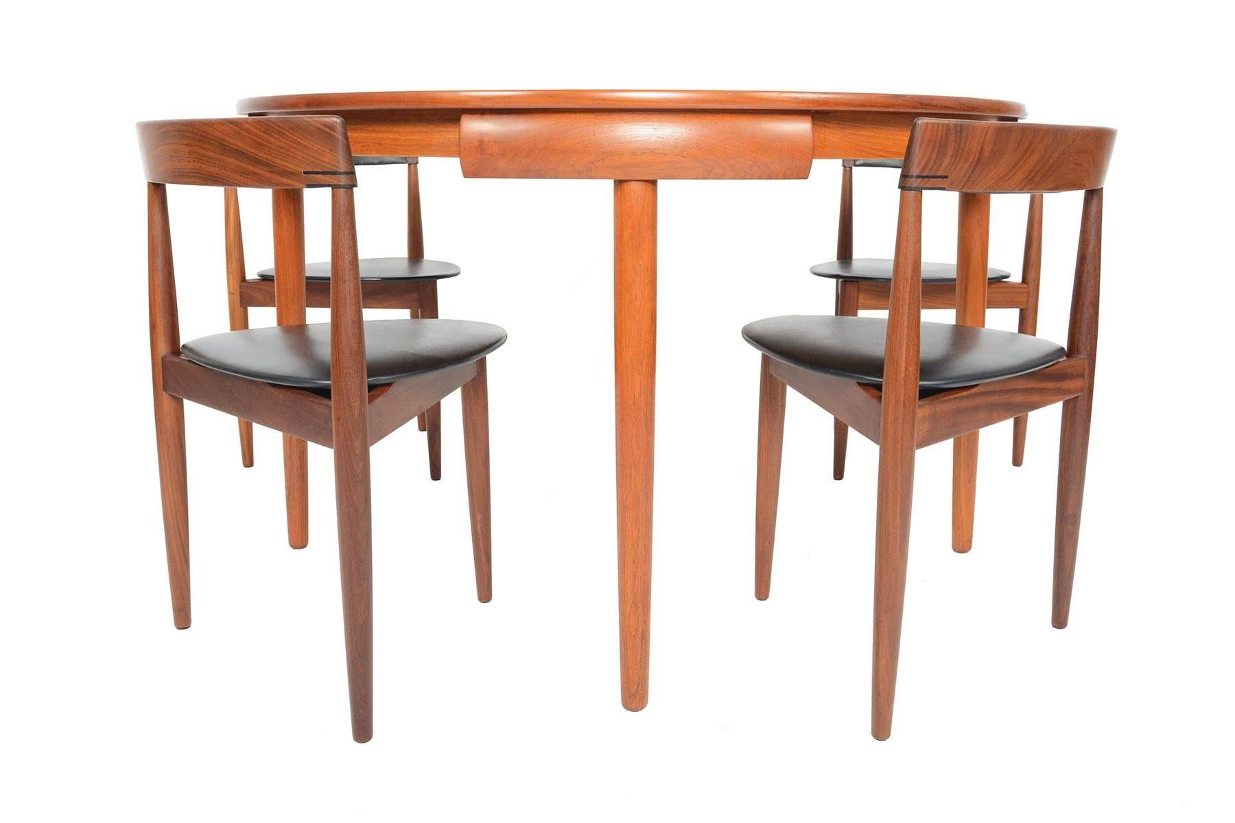 Faux Leather Hans Olsen Roundette Dining Set in Teak