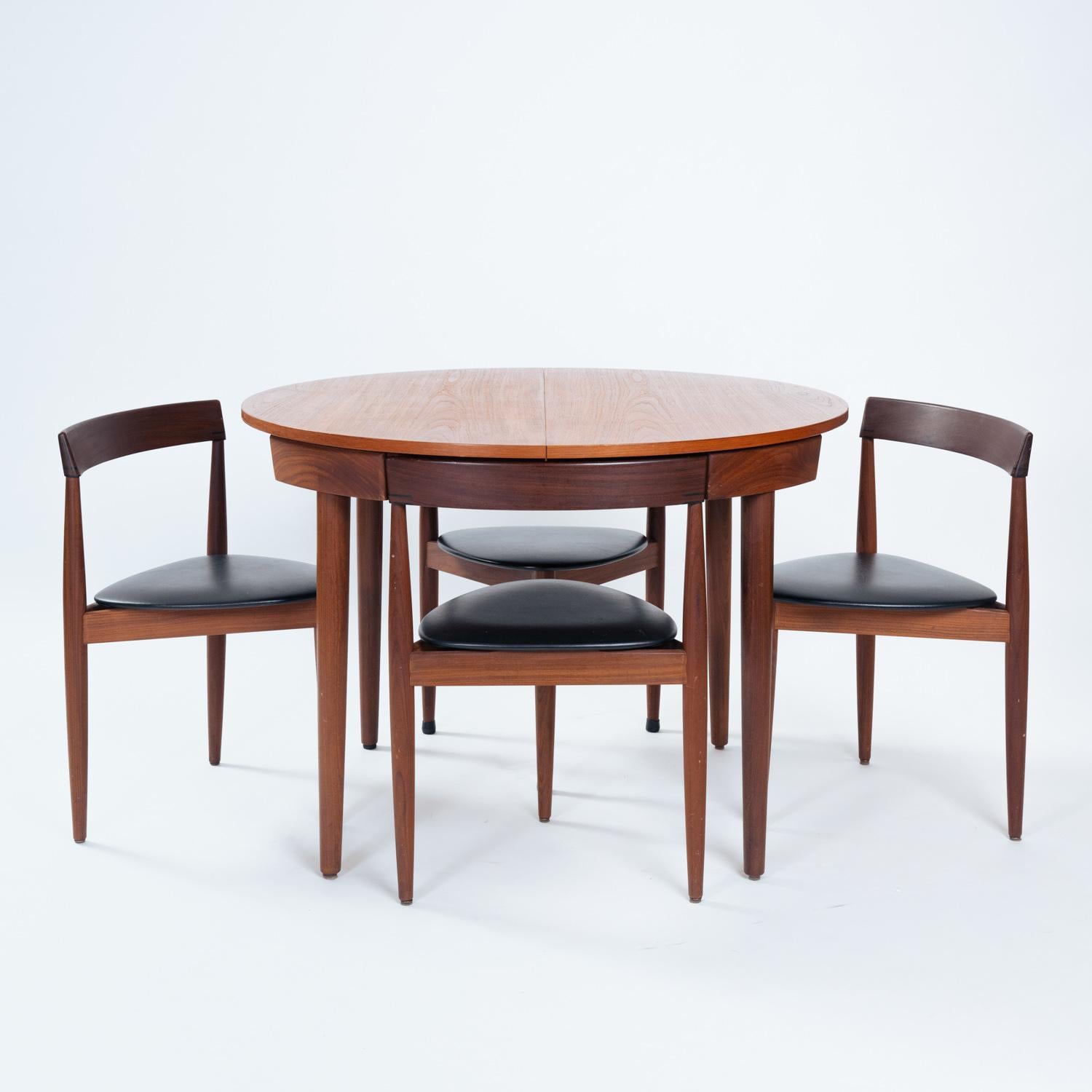 Hans Olsen Roundette teak diningset with extendable table and 6 chairs 11