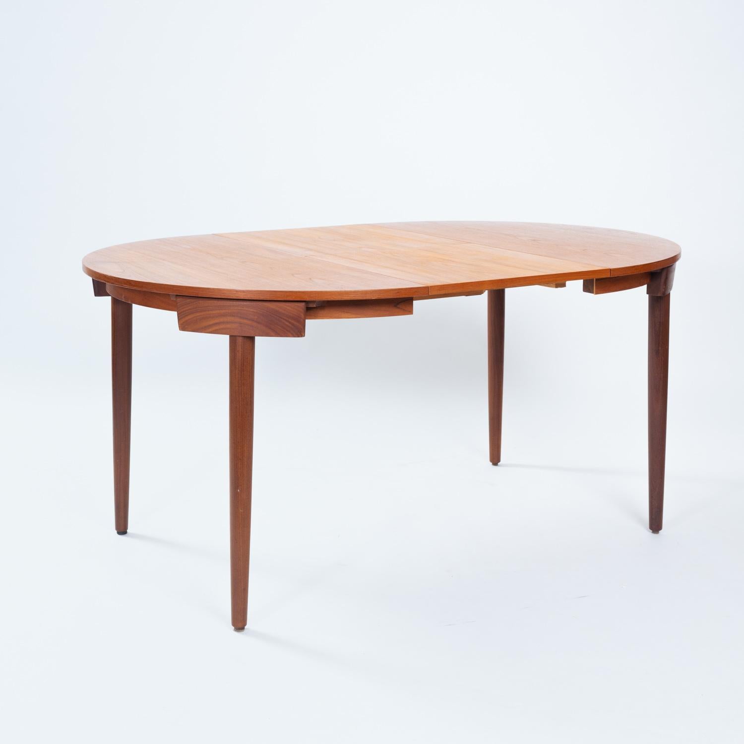 Hans Olsen Roundette-Esszimmer aus Teakholz mit ausziehbarem Tisch und 6 Stühlen (Dänisch)