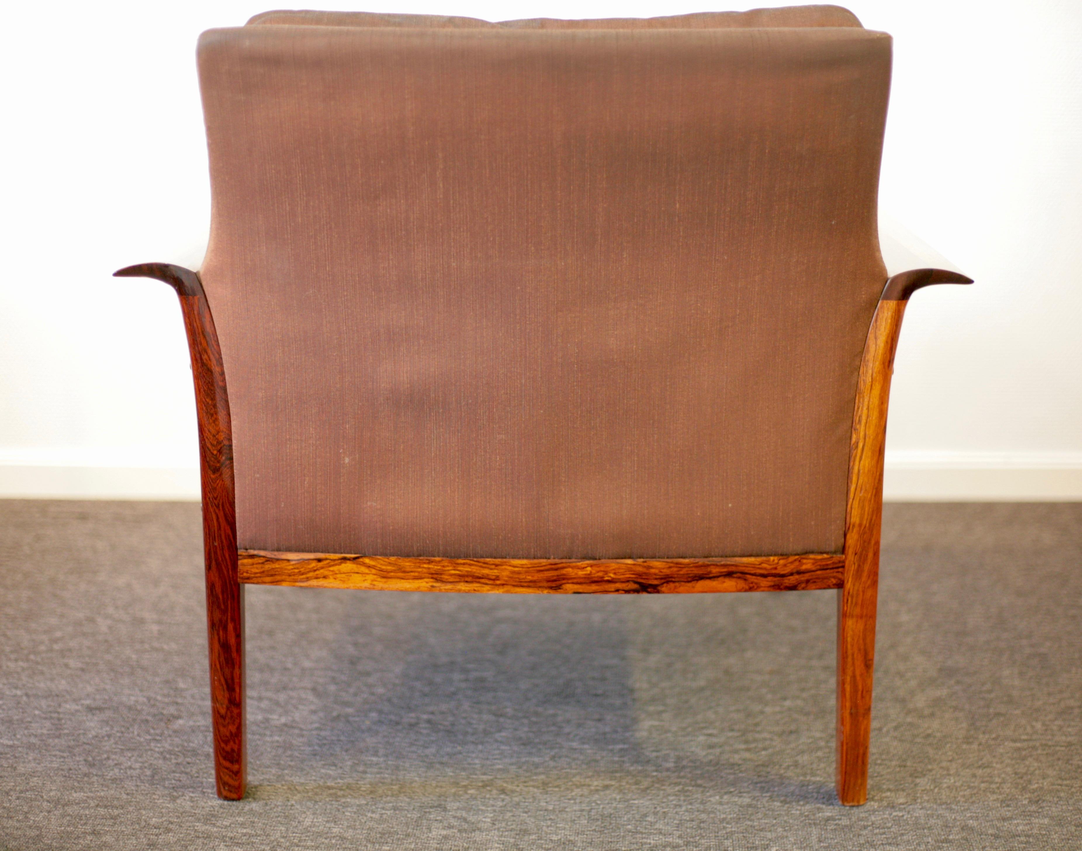 Hans Olsen Set of 2 Rosewood Lounge Chairs for Vatne Furniture In Good Condition For Sale In Klintehamn, SE