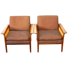 Hans Olsen Set of 2 Rosewood Lounge Chairs for Vatne Furniture