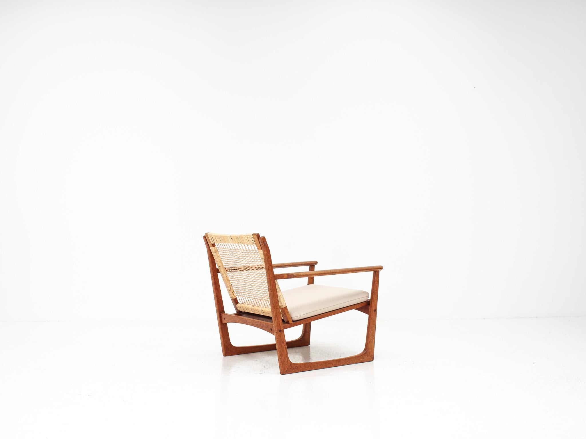 Mid-Century Modern Hans Olsen Sledge Based Easy Chair for Juul Kristensen, Denmark, 1950s