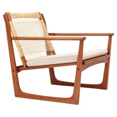 Sillón con base de trineo Hans Olsen para Juul Kristensen, Dinamarca, años 50