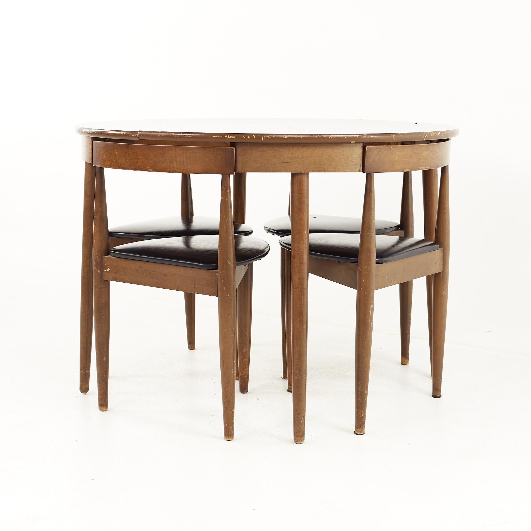 dining table with nesting chairs