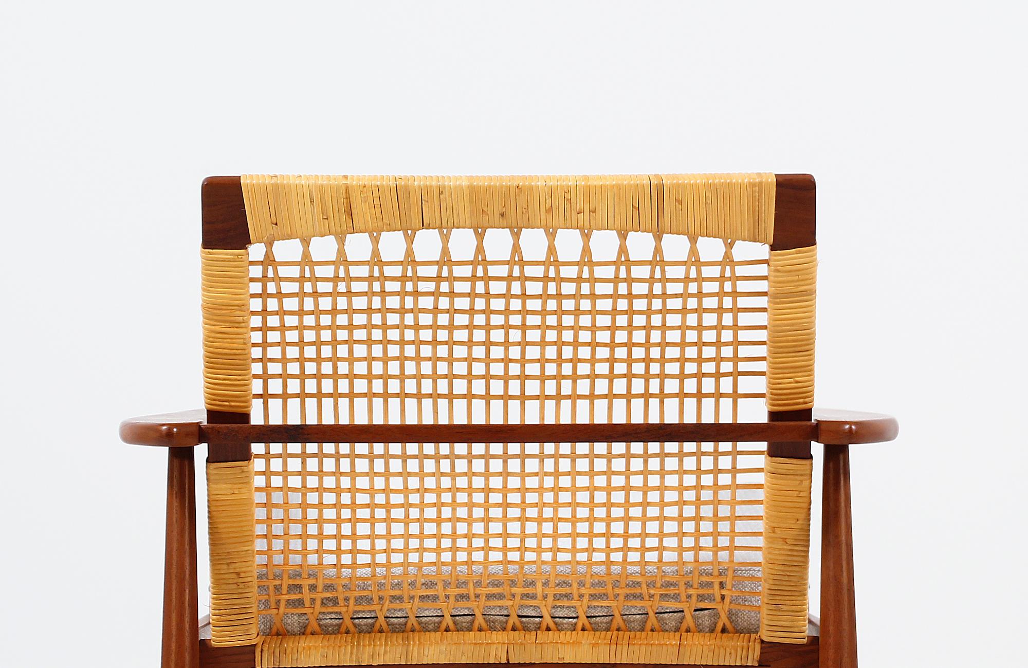Hans Olsen Teak and Cane Lounge Chair for Juul Kristensen 7