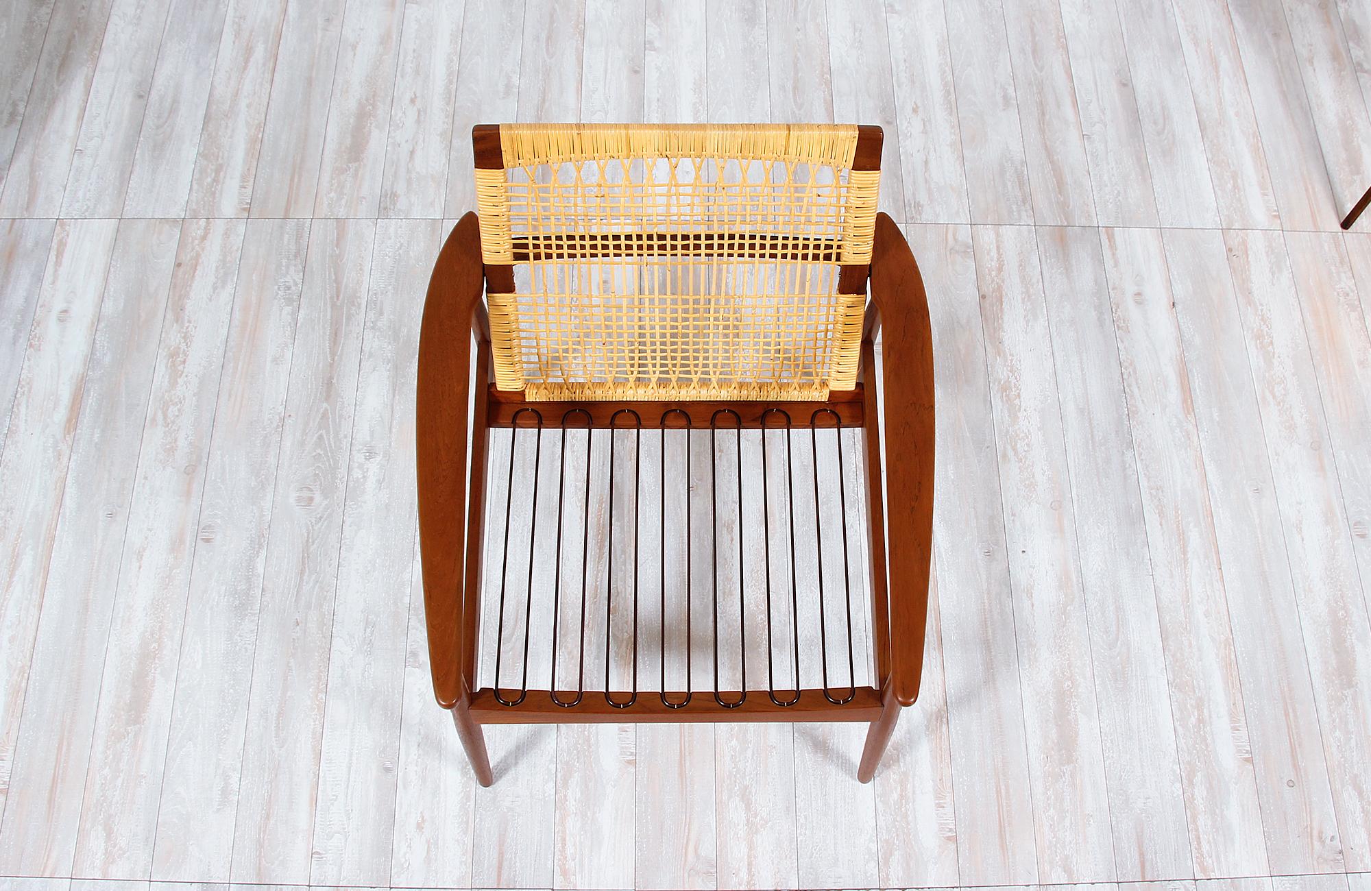 Mid-20th Century Hans Olsen Teak and Cane Lounge Chair for Juul Kristensen