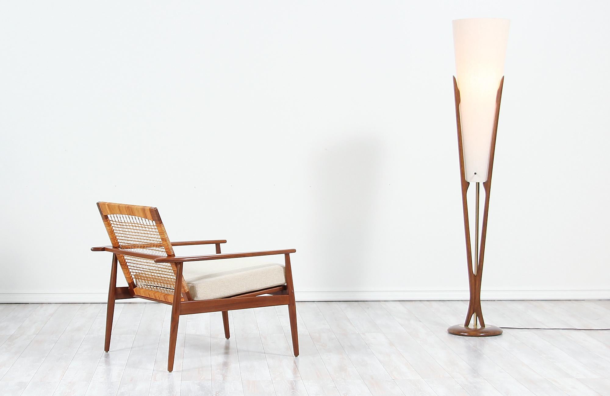 Hans Olsen Teak and Cane Lounge Chairs for Juul Kristensen 1