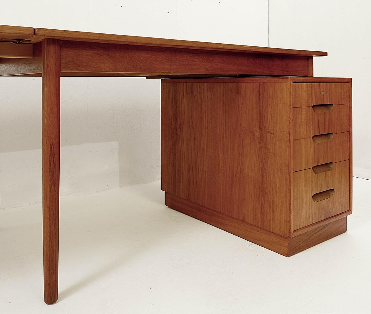 Hans Olsen Teak Drop Leaf Desk, 1960s 6