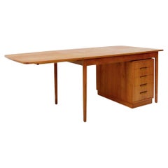 Hans Olsen Teak Drop Leaf Desk, 1960s