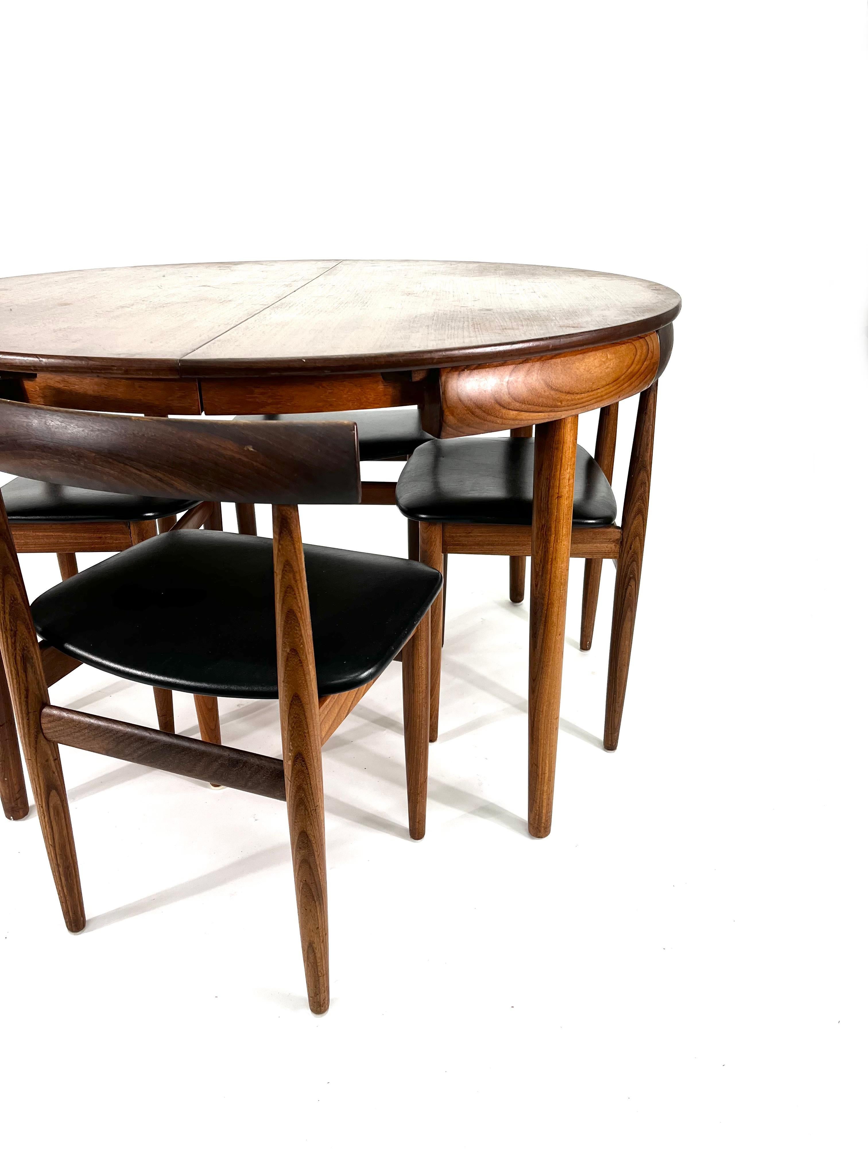 Hans Olsen Teak Extending Dining Table & Dining Chairs, 1960s 4