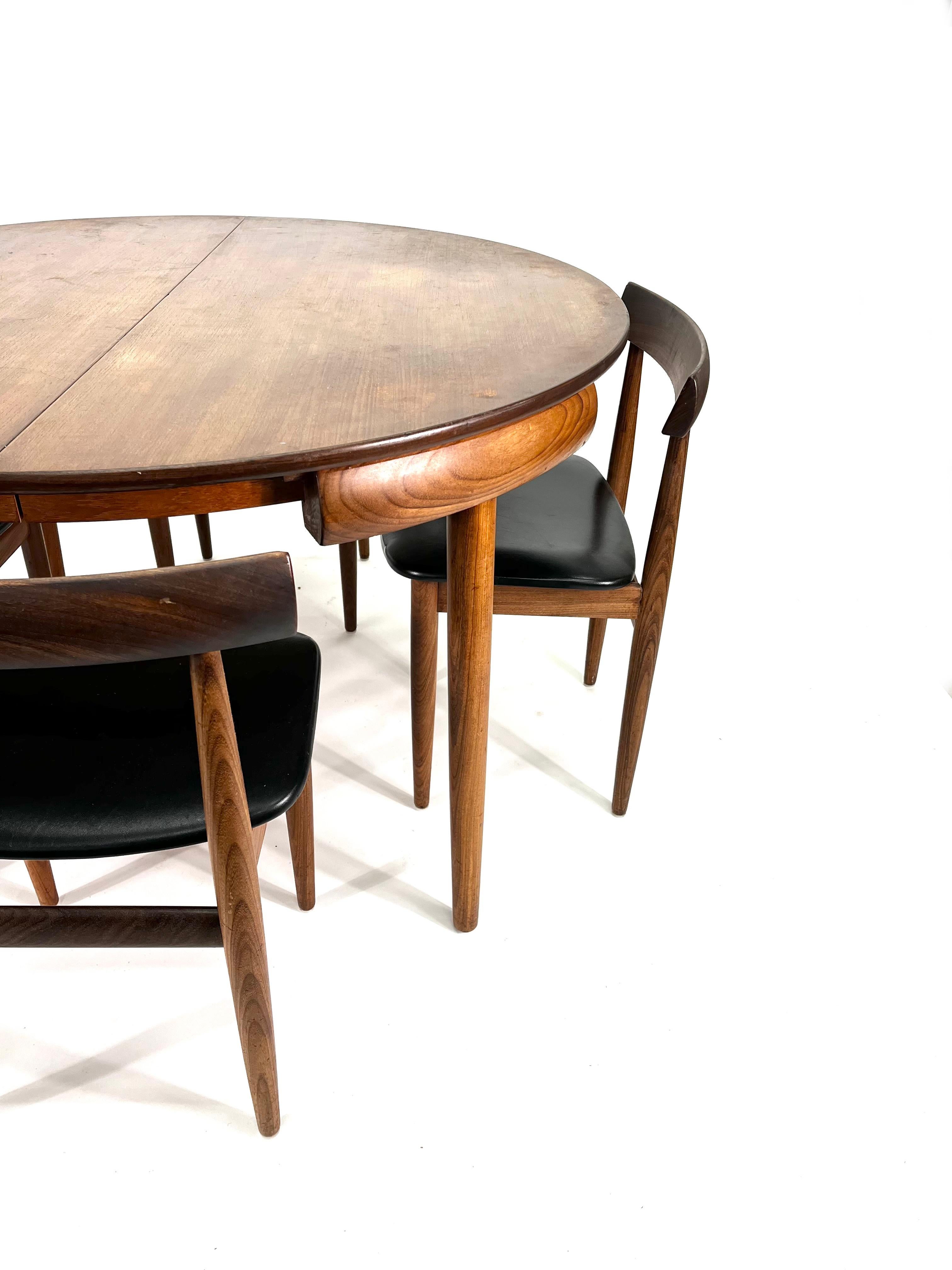Hans Olsen Teak Extending Dining Table & Dining Chairs, 1960s 4