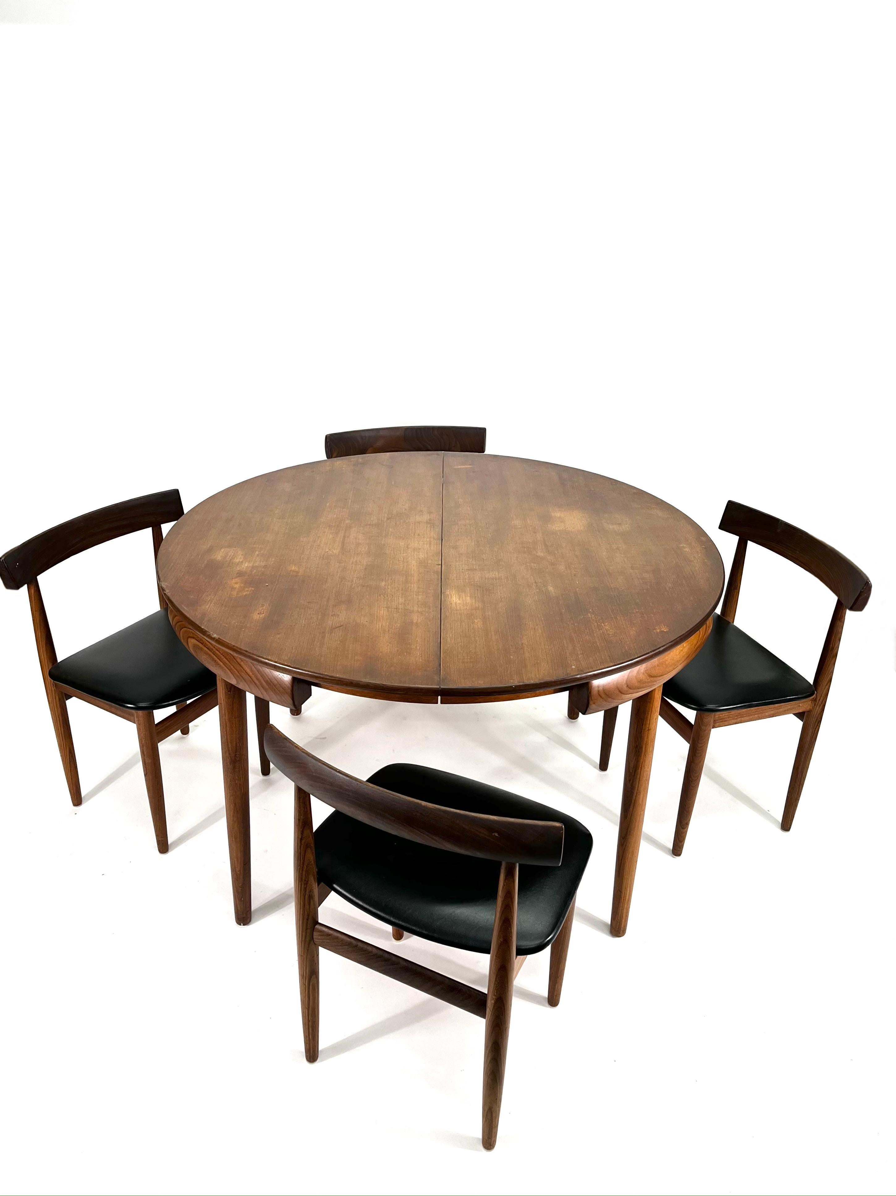 Mid-Century Modern Hans Olsen Teak Extending Dining Table & Dining Chairs, 1960s