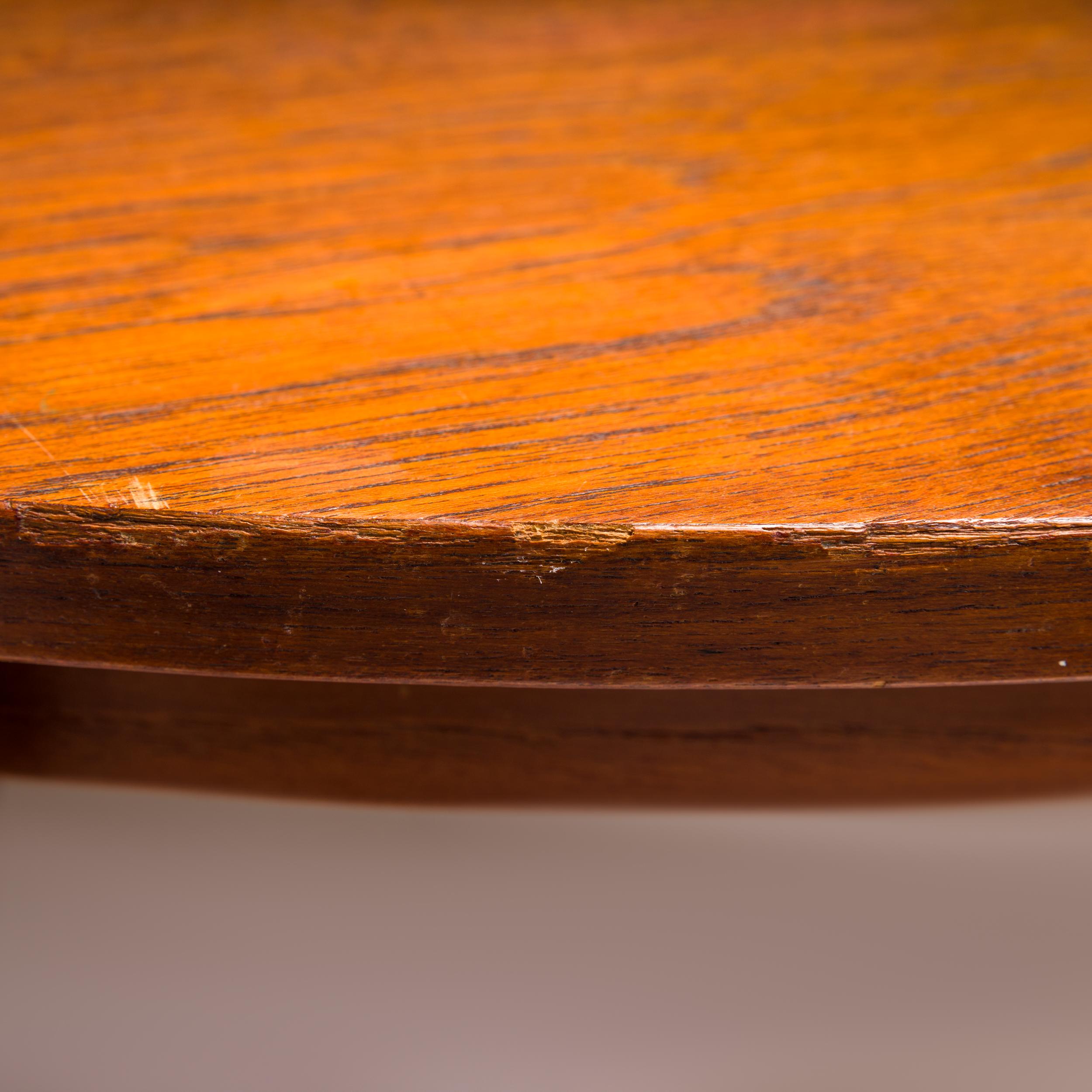 Hans Olsen Teak Extending Dining Table & Tripod Leather Dining Chairs, 1960s 6