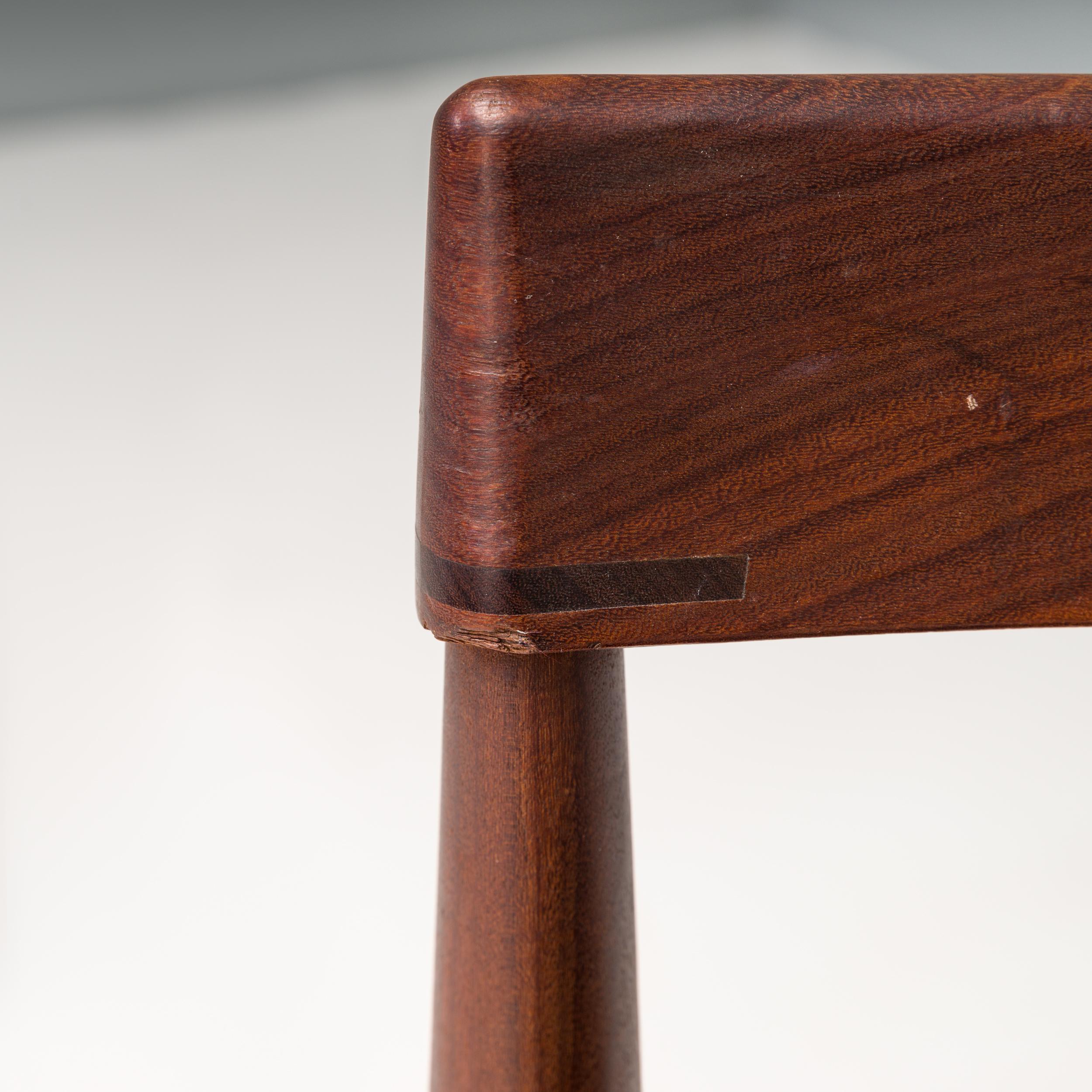 Hans Olsen Teak Extending Dining Table & Tripod Leather Dining Chairs, 1960s 9