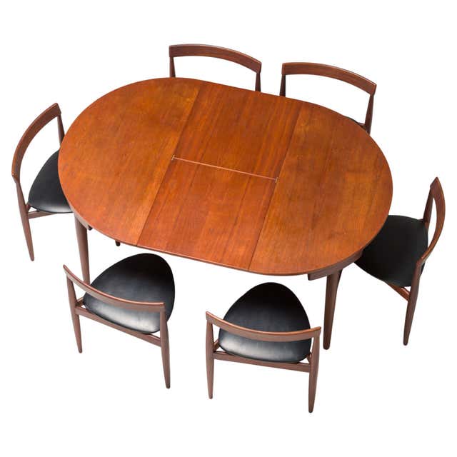 Rosewood Dining Table with Nested Chairs by Hans Olsen at 1stDibs ...