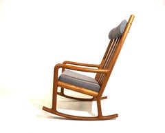 Hans Olsen teak rocking chair for Juul Kristensen