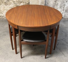 Hans Olsen Teak Roundette Dining Room Set for Frem Rojle, Mid-Century Modern