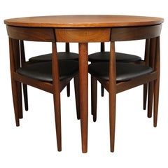 Hans Olsen Teak Roundette Dining Room Set for Frem Rojle:: Mid-Century Modern