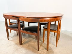 Hans Olsen Teak Roundette Table and 6 Chairs by Frem Rojle