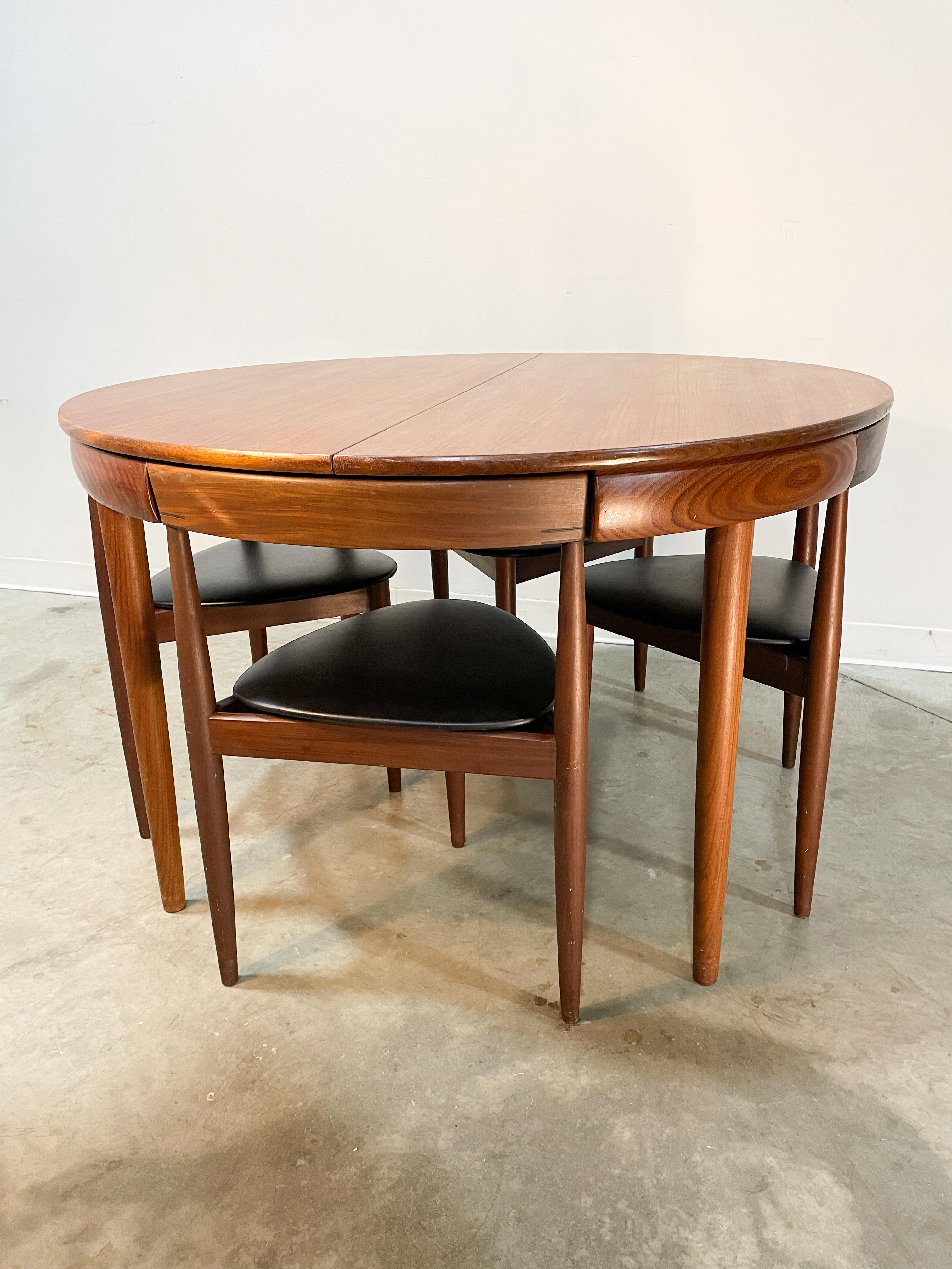 Hans Olsen Teak Roundette Table and 6 Chairs by Frem Rojle 1