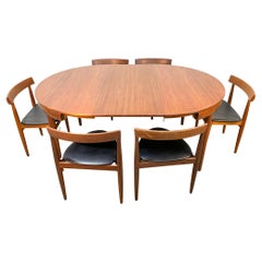 Hans Olsen Teak Roundette Table and 6 Chairs by Frem Rojle