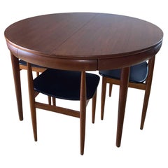 Used Hans Olsen teak table and chairs for Frem Rojle circa 1960